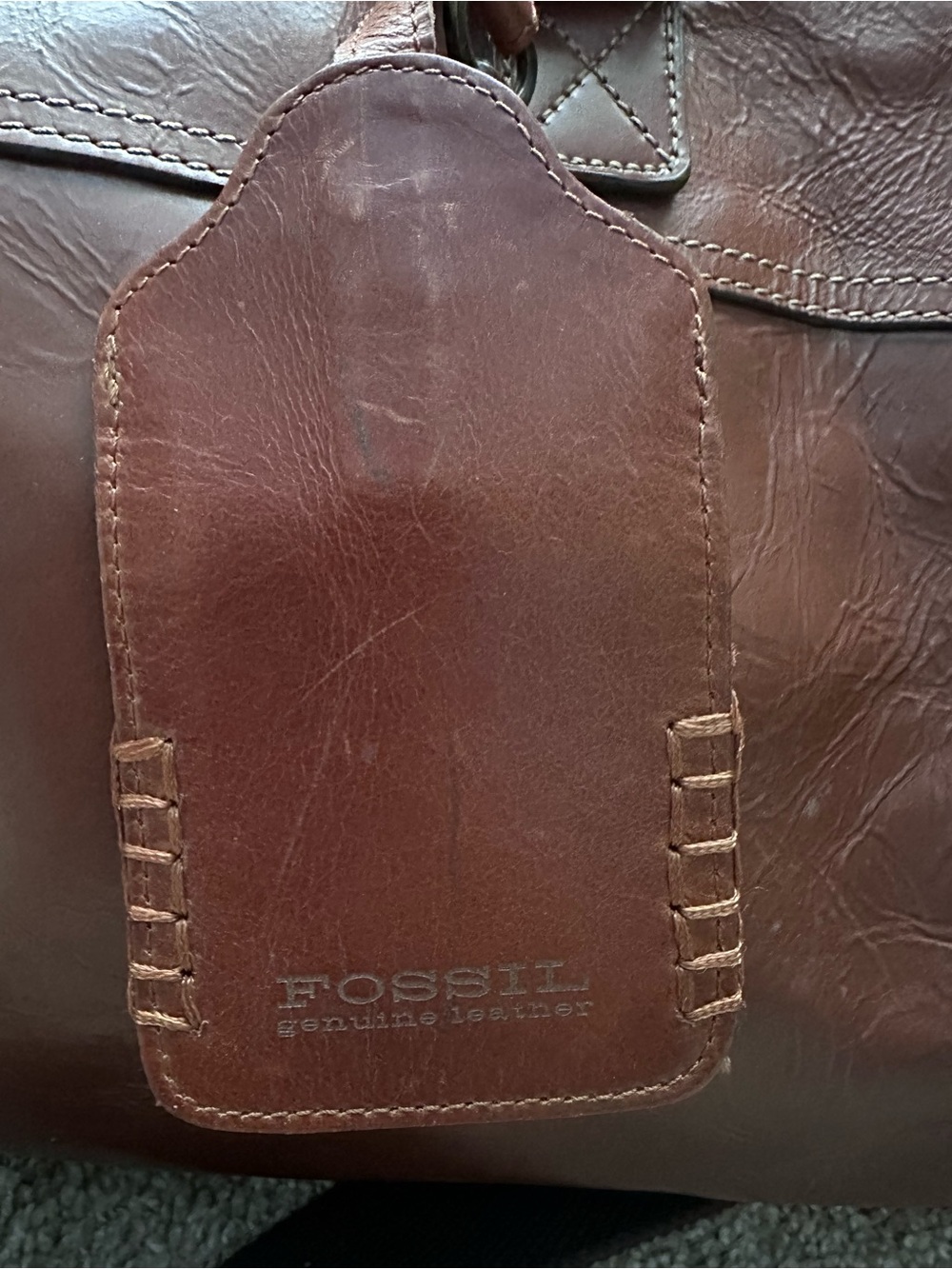 Fossil 54 | Men's Leather Weekender Duffel Bag - Picture 4 of 8